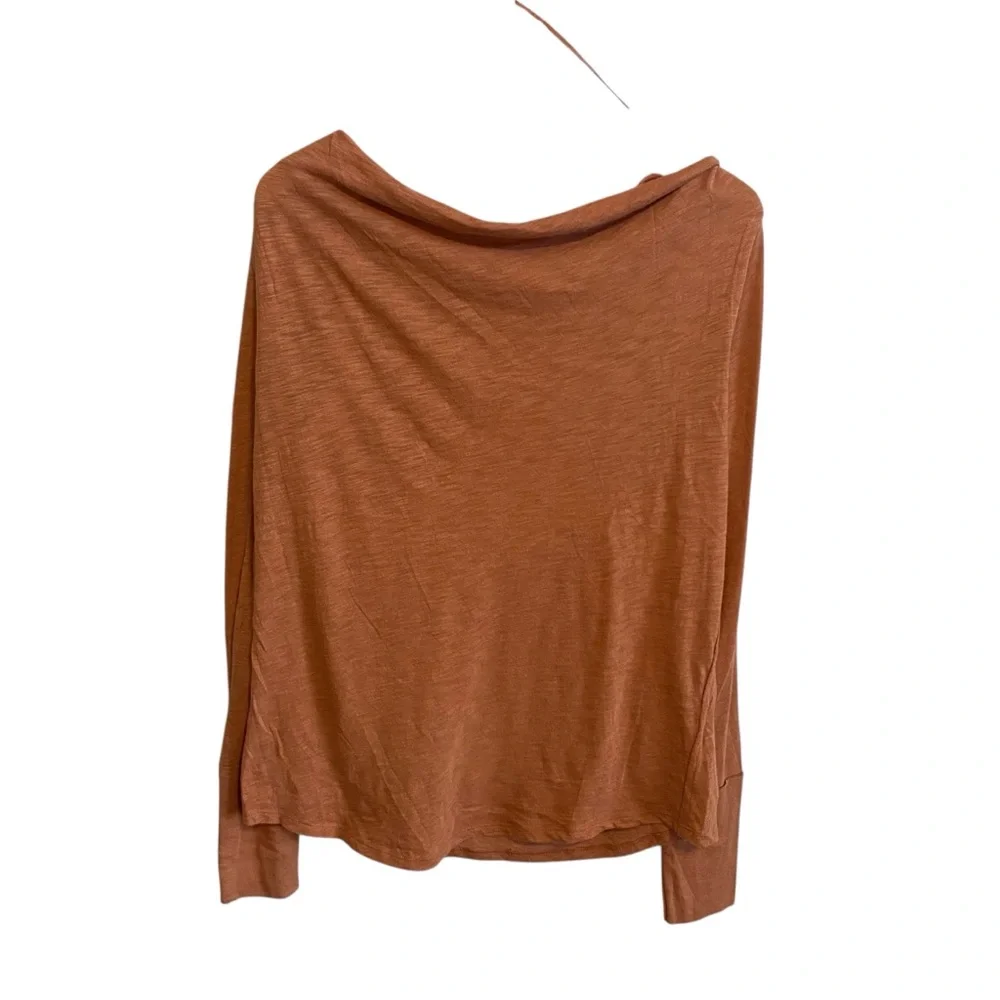 We The Free Elevated Basic Kimmi Long Sleeve Boat Neck Tee in Burnt Sienna - Picture 3 of 8